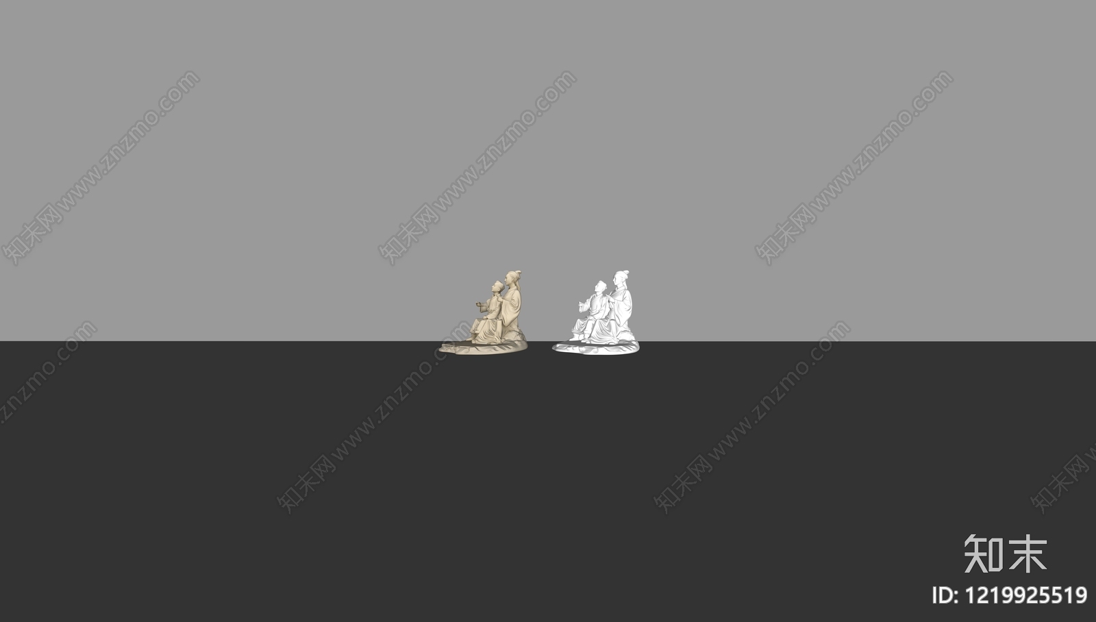 新中式雕塑摆件SU模型下载【ID:1219925519】