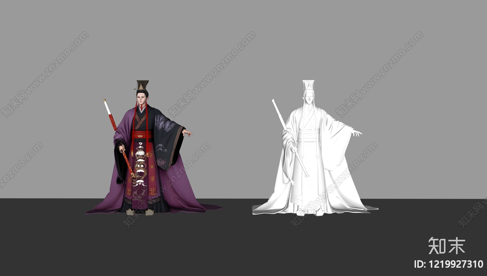 新中式虚拟人物SU模型下载【ID:1219927310】