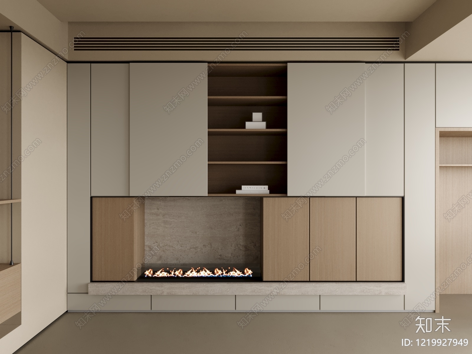 极简书柜3D模型下载【ID:1219927949】