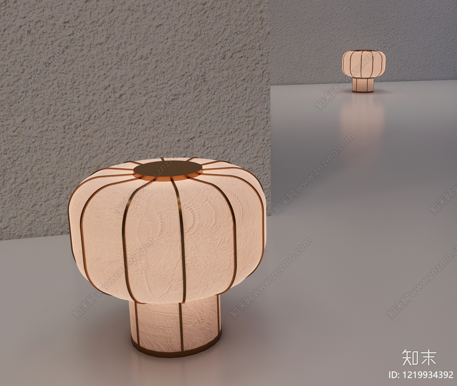 新中式台灯3D模型渲染效果图