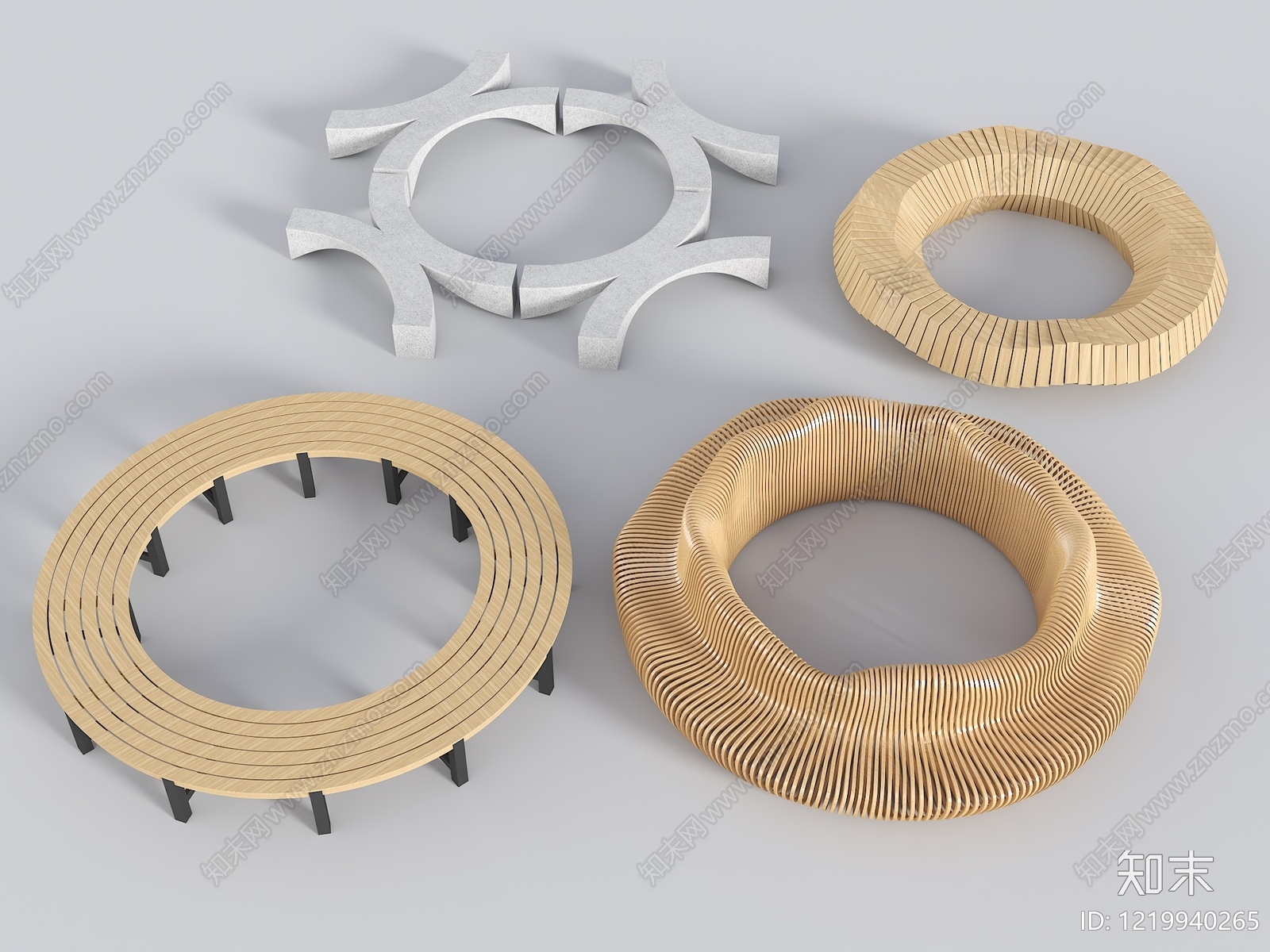 极简主义景观座椅3D模型渲染效果图