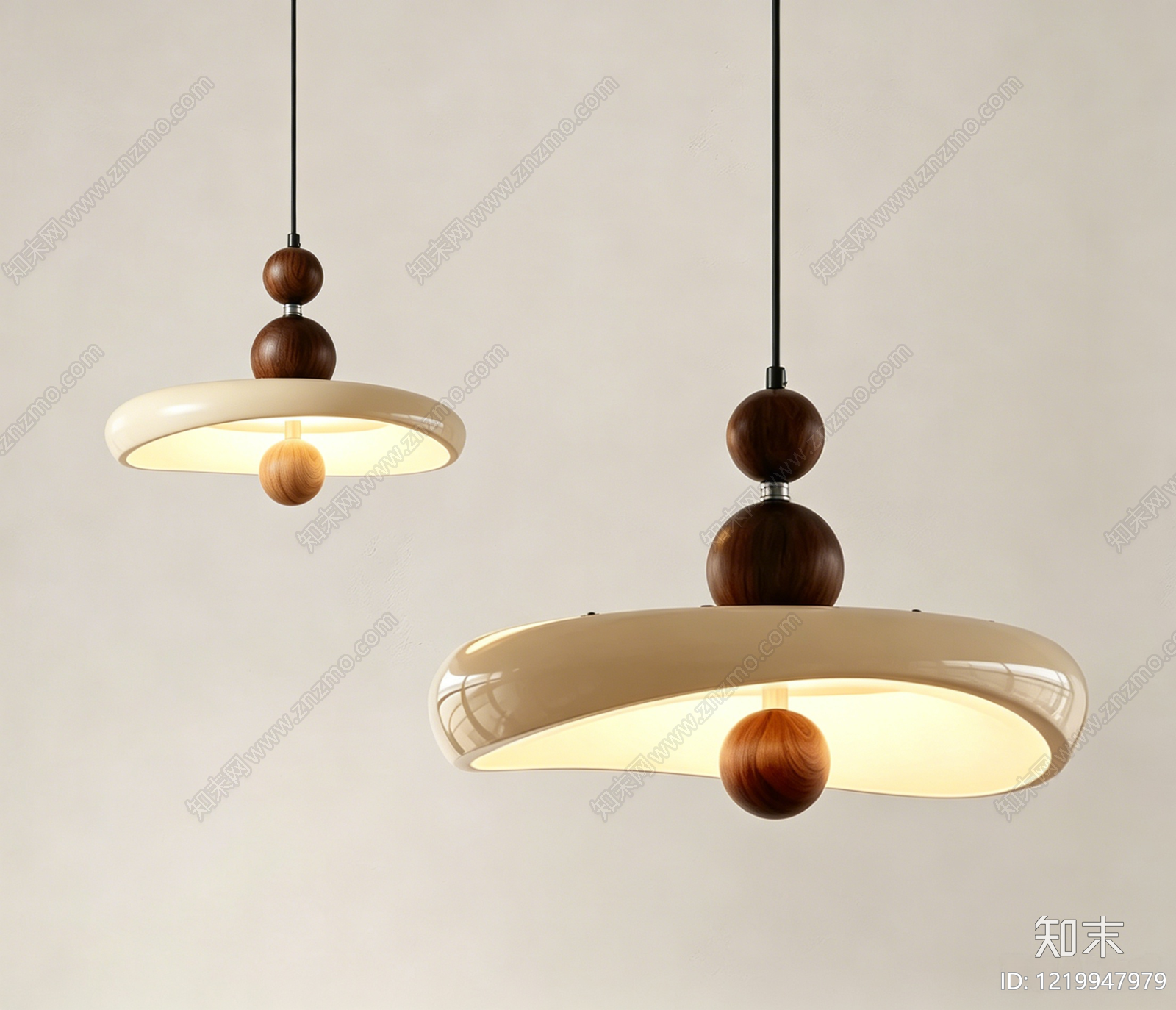奶油风灯具组合3D模型下载【ID:1219947979】