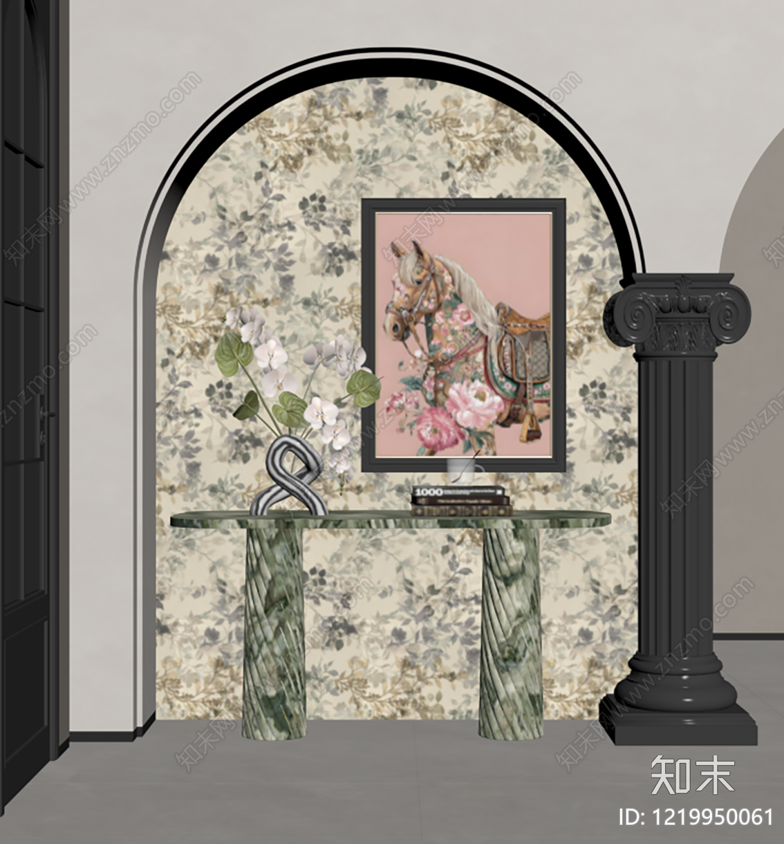 中古风玄关SU模型下载【ID:1219950061】