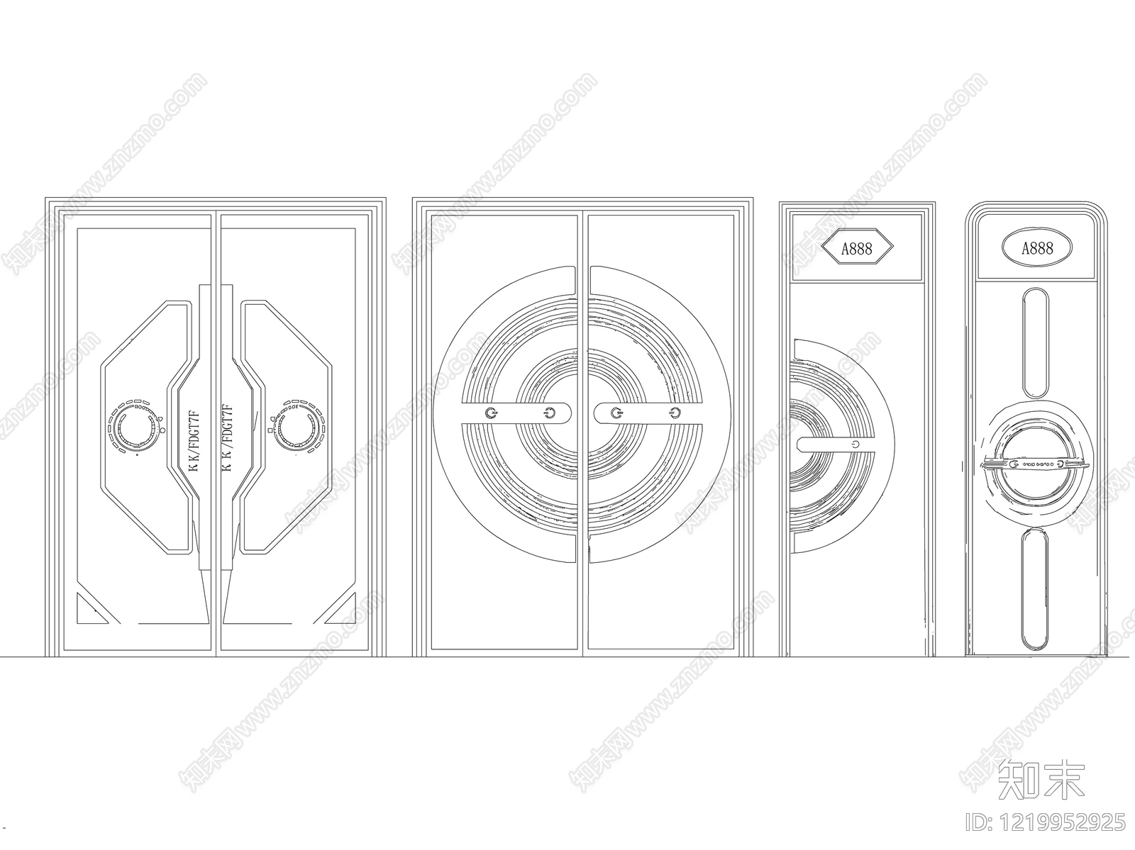 现代门CAD图纸