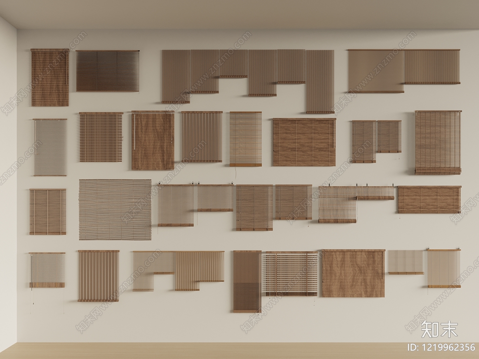 日式百叶帘3D模型下载【ID:1219962356】