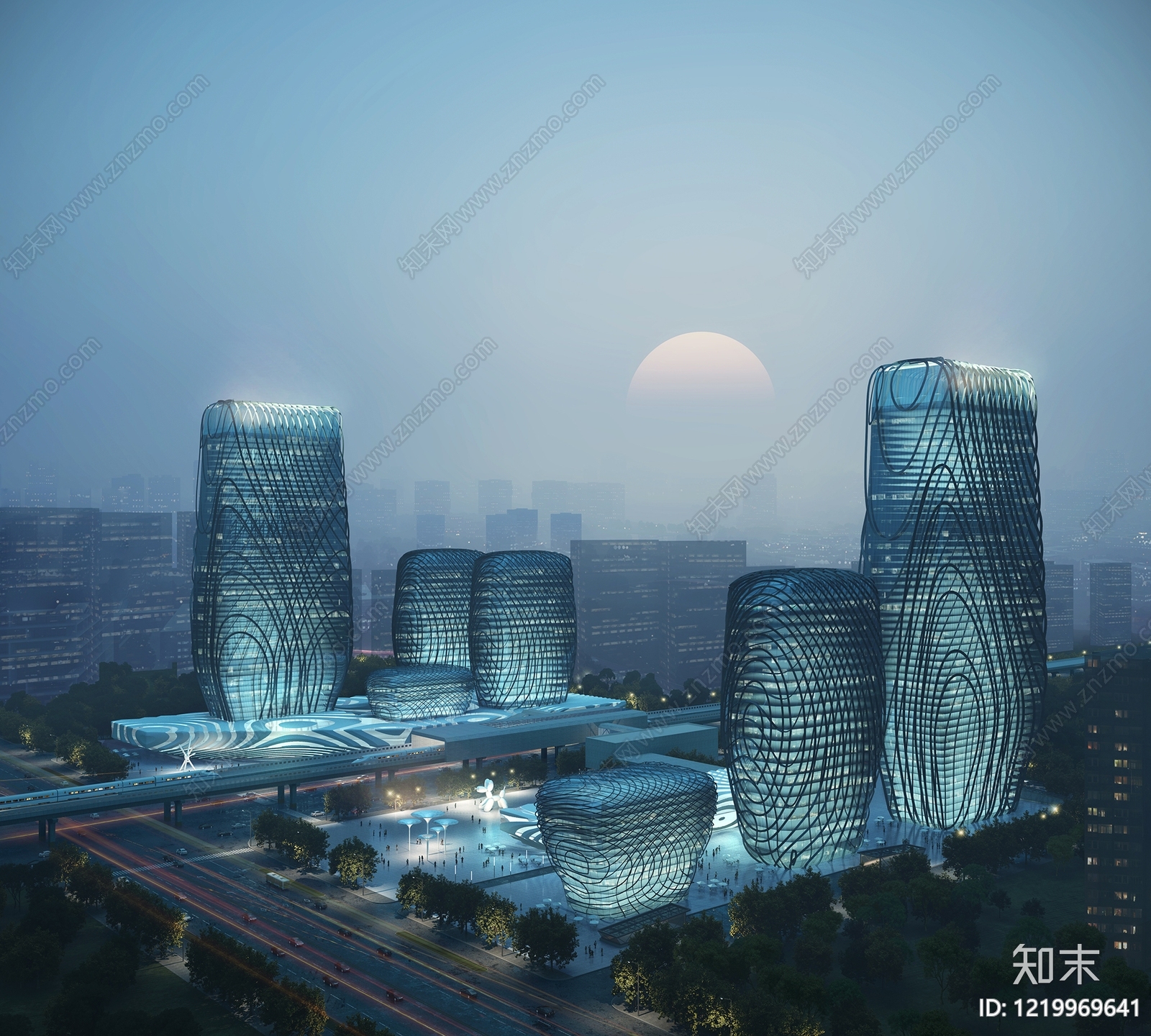 参数化主义艺术风格建筑3D模型下载【ID:1219969641】
