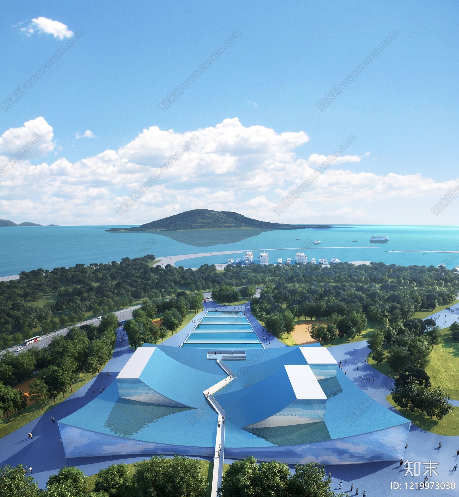 现代主义艺术风格建筑3D模型下载【ID:1219973030】
