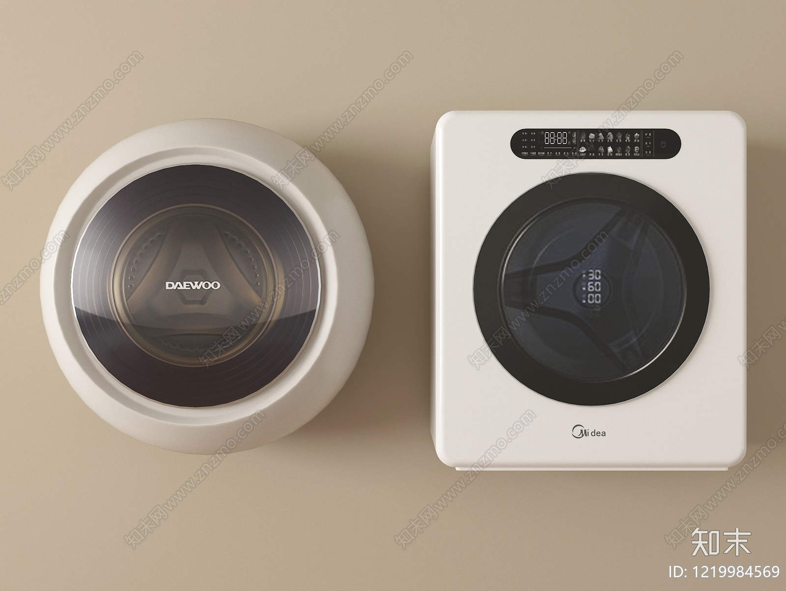 奶油风洗衣机SU模型下载【ID:1219984569】