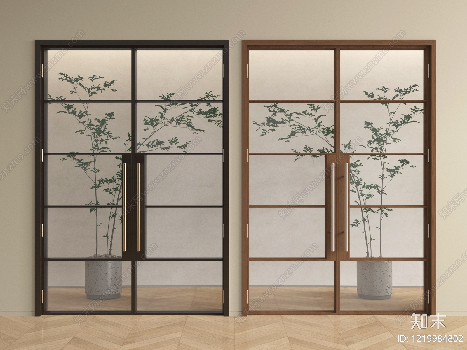 极简双开门3D模型下载【ID:1219984802】