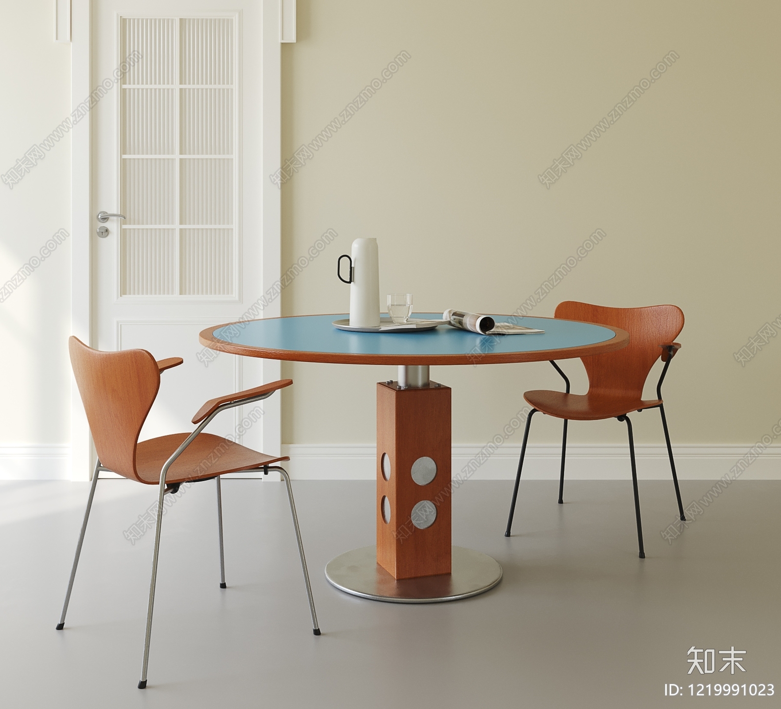 北欧风餐桌椅SU模型下载【ID:1219991023】