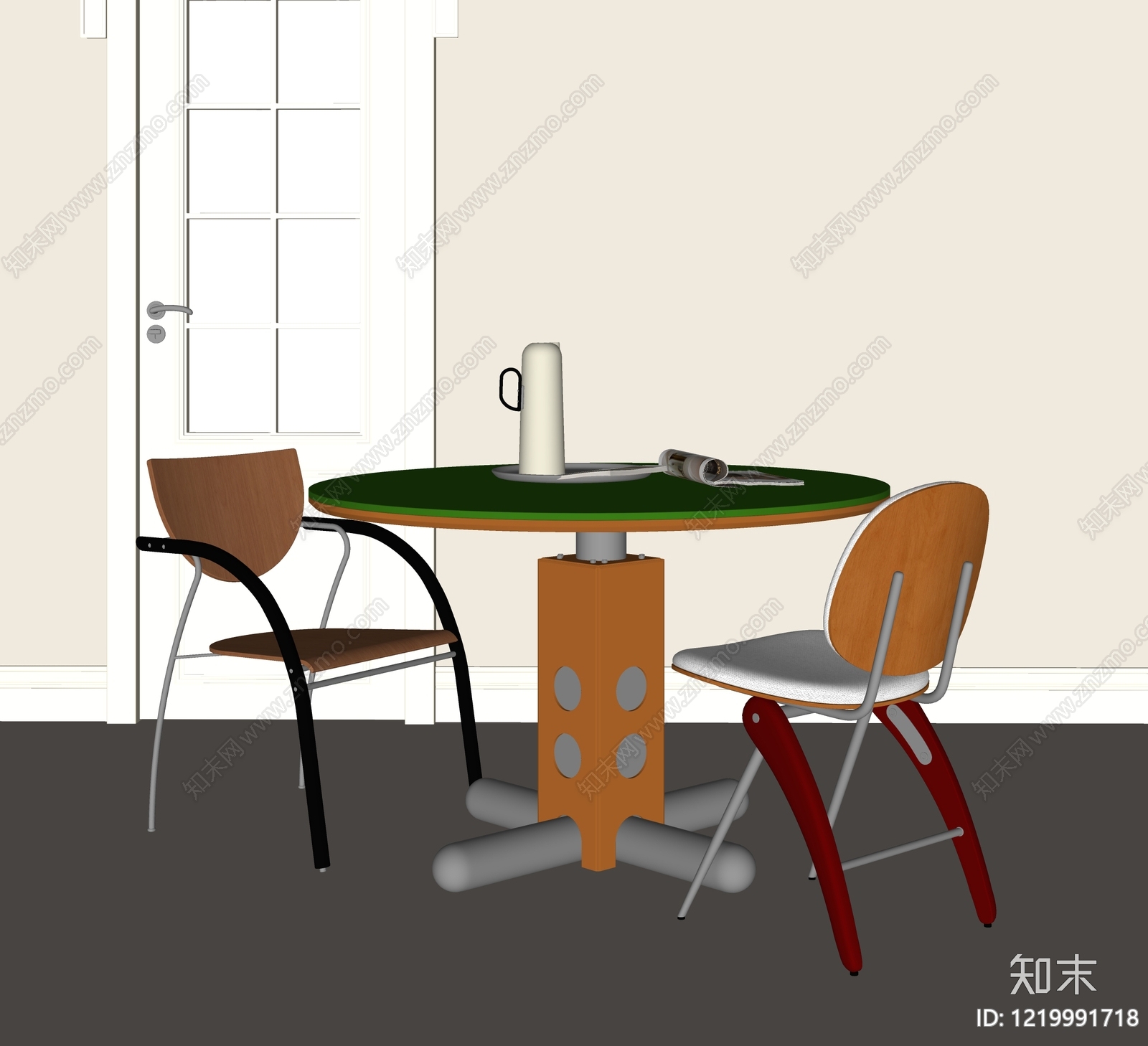 中古风餐桌椅SU模型下载【ID:1219991718】