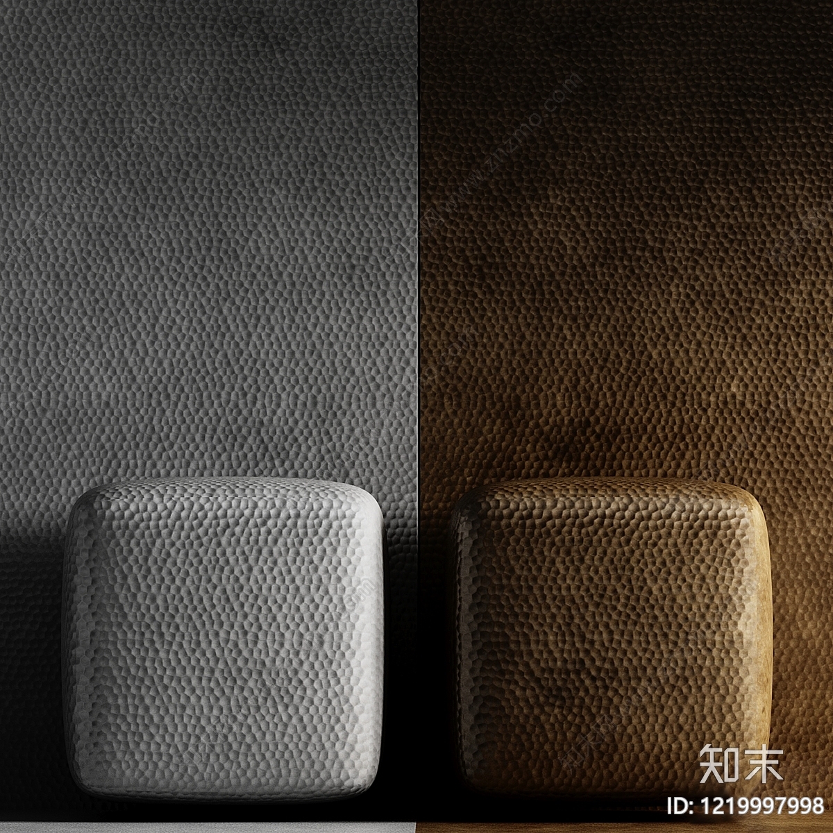 极简主义软包3D模型渲染效果图