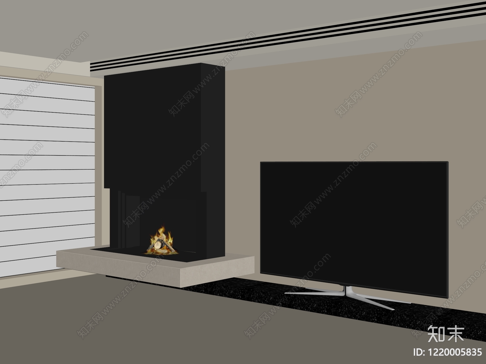 极简主义电视背景墙3D模型下载【ID:1220005835】