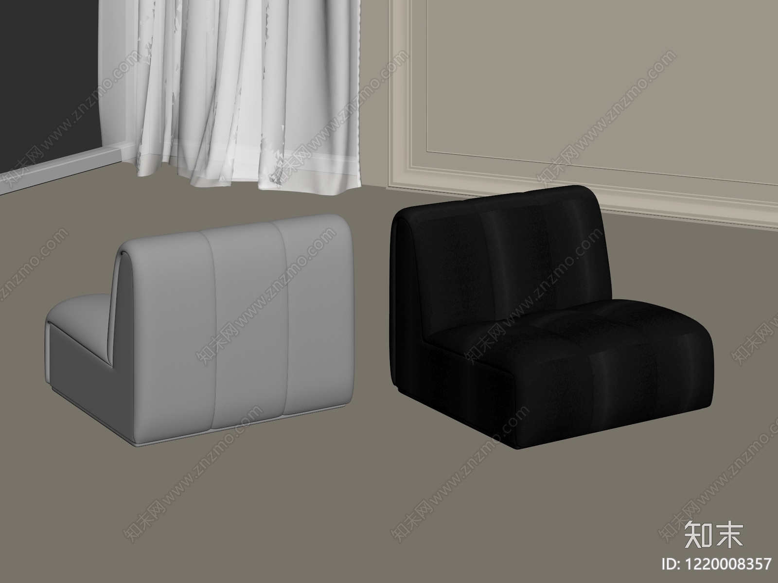 极简单人沙发3D模型下载【ID:1220008357】