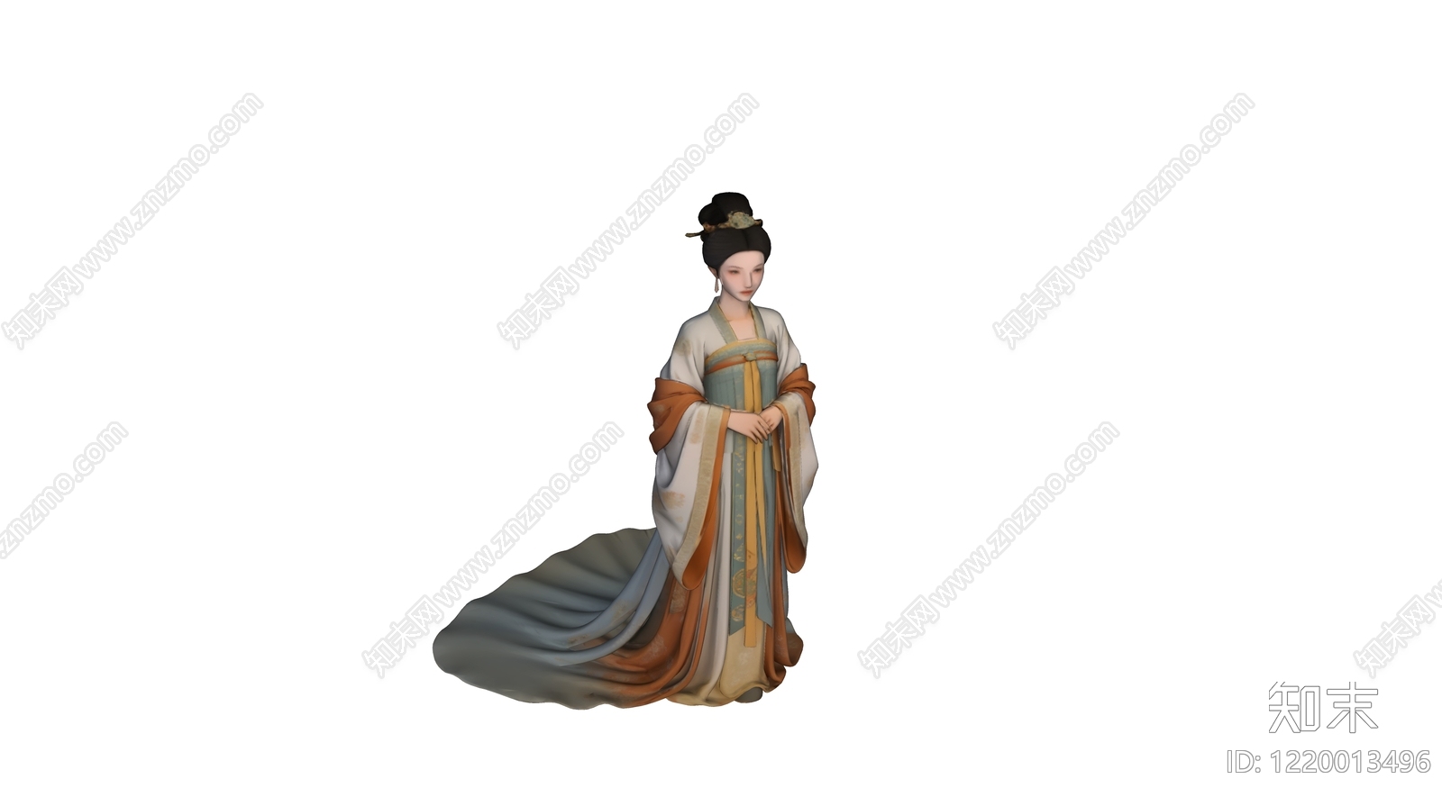 新中式虚拟人物SU模型下载【ID:1220013496】
