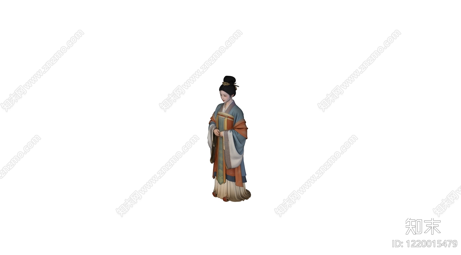 宋式美学虚拟人物SU模型下载【ID:1220015479】