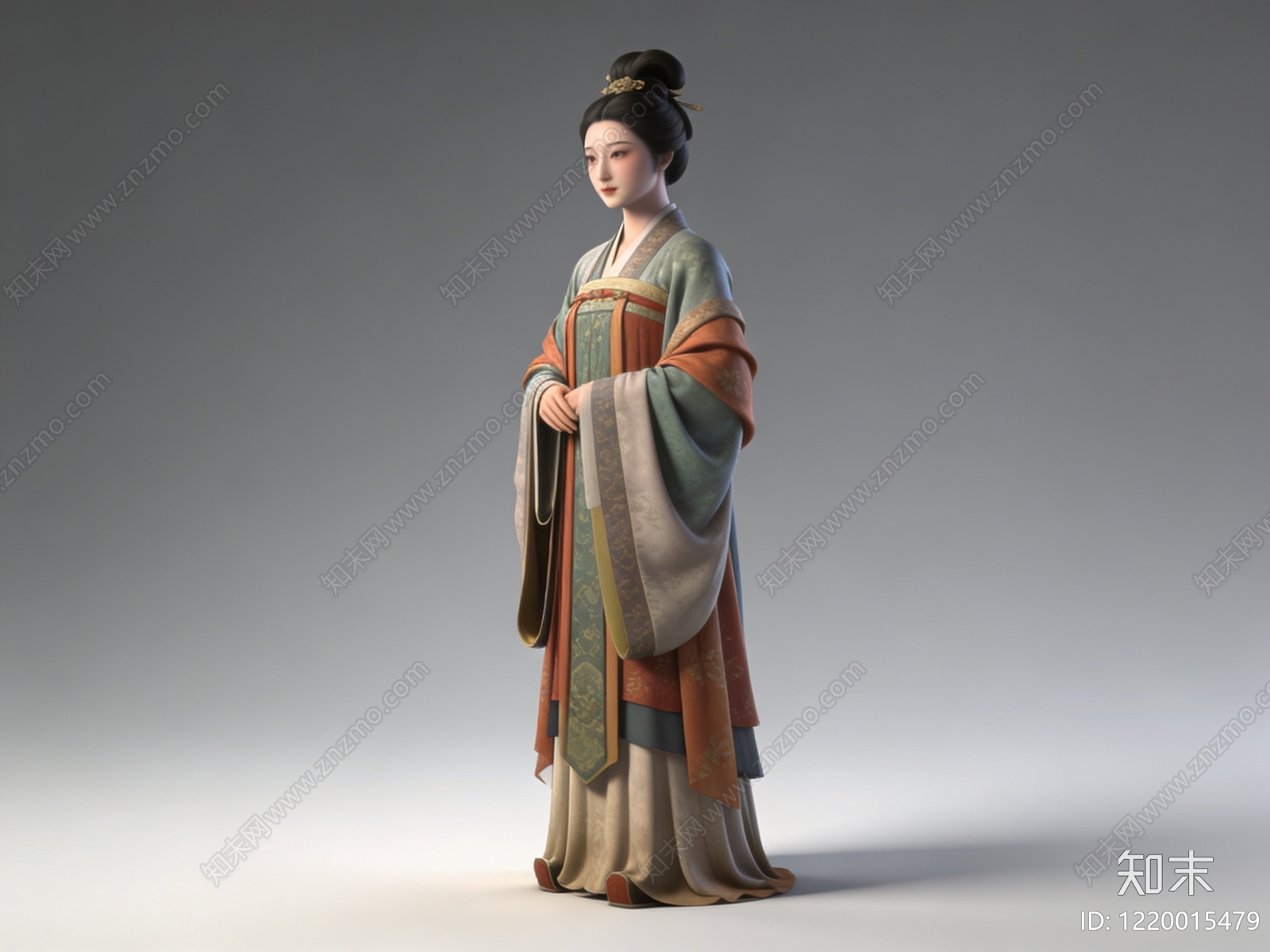 宋式美学虚拟人物SU模型下载【ID:1220015479】