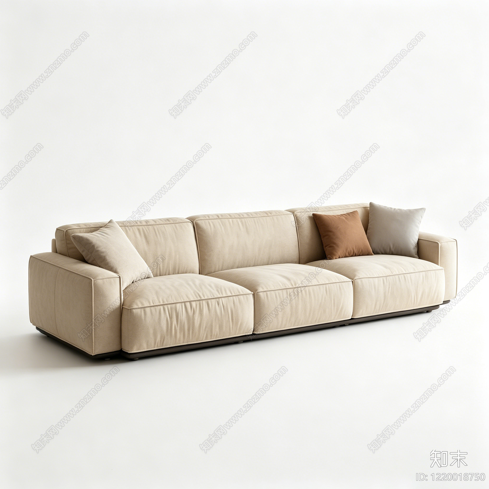 极简三人沙发3D模型下载【ID:1220018750】