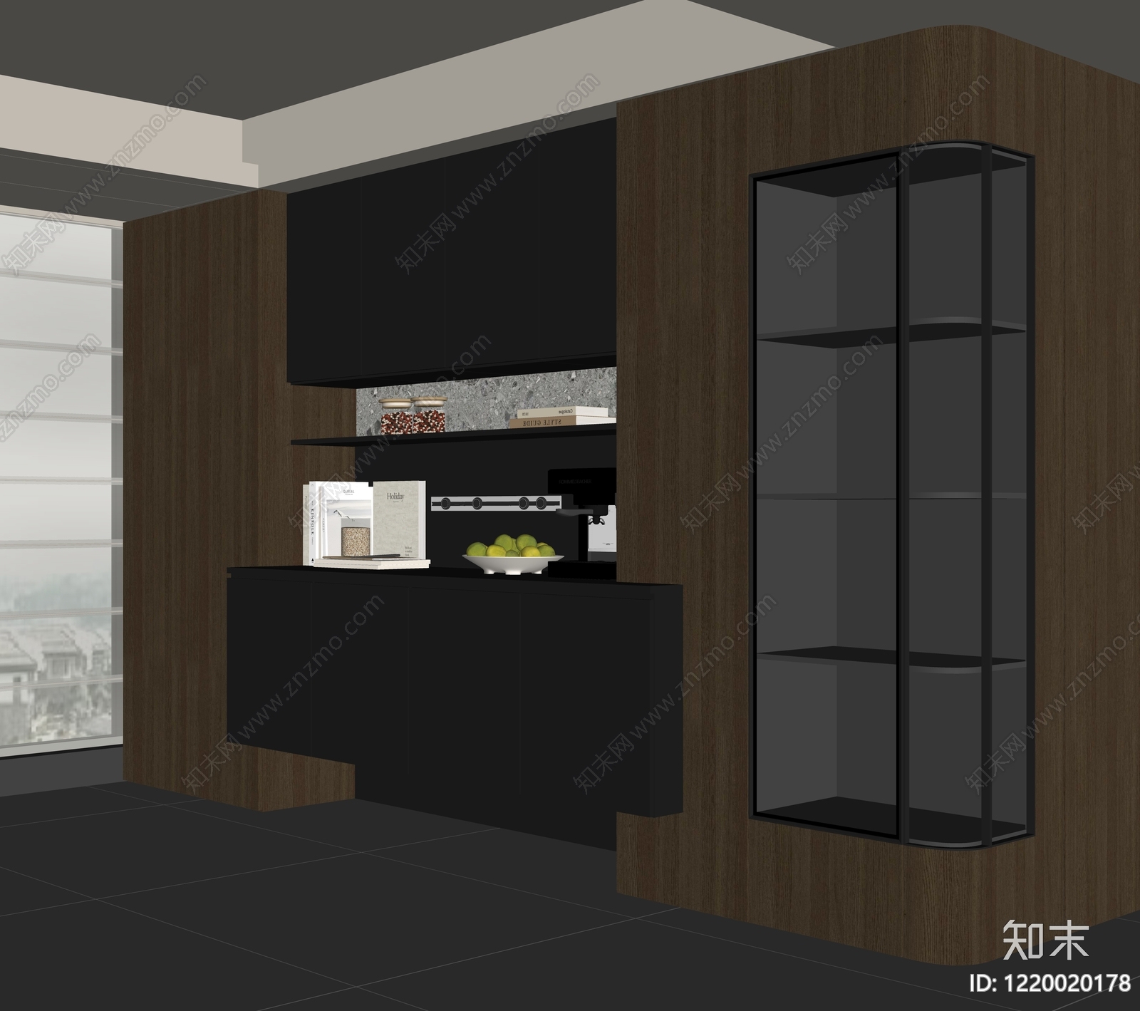 极简餐边柜SU模型下载【ID:1220020178】
