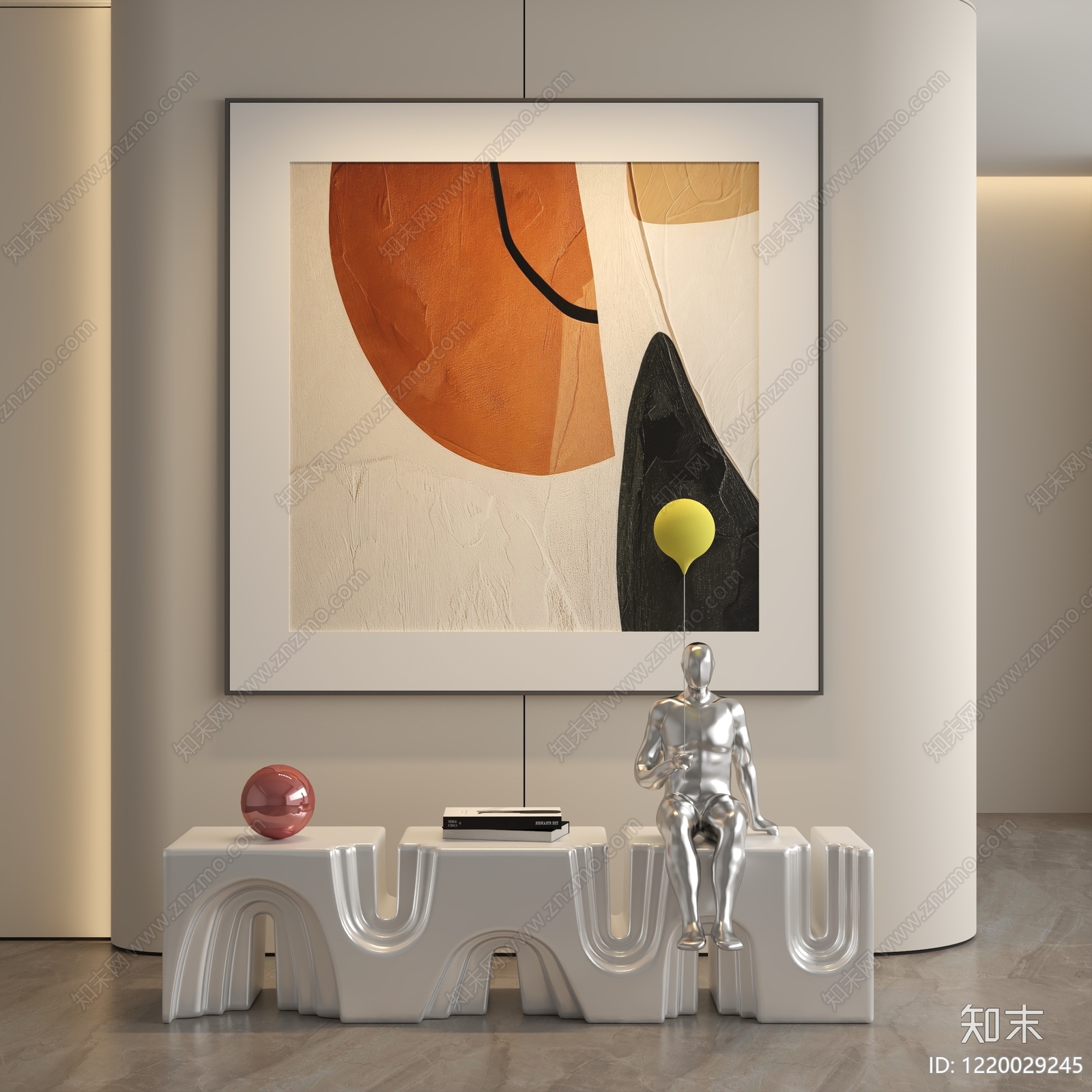 极简挂画3D模型下载【ID:1220029245】