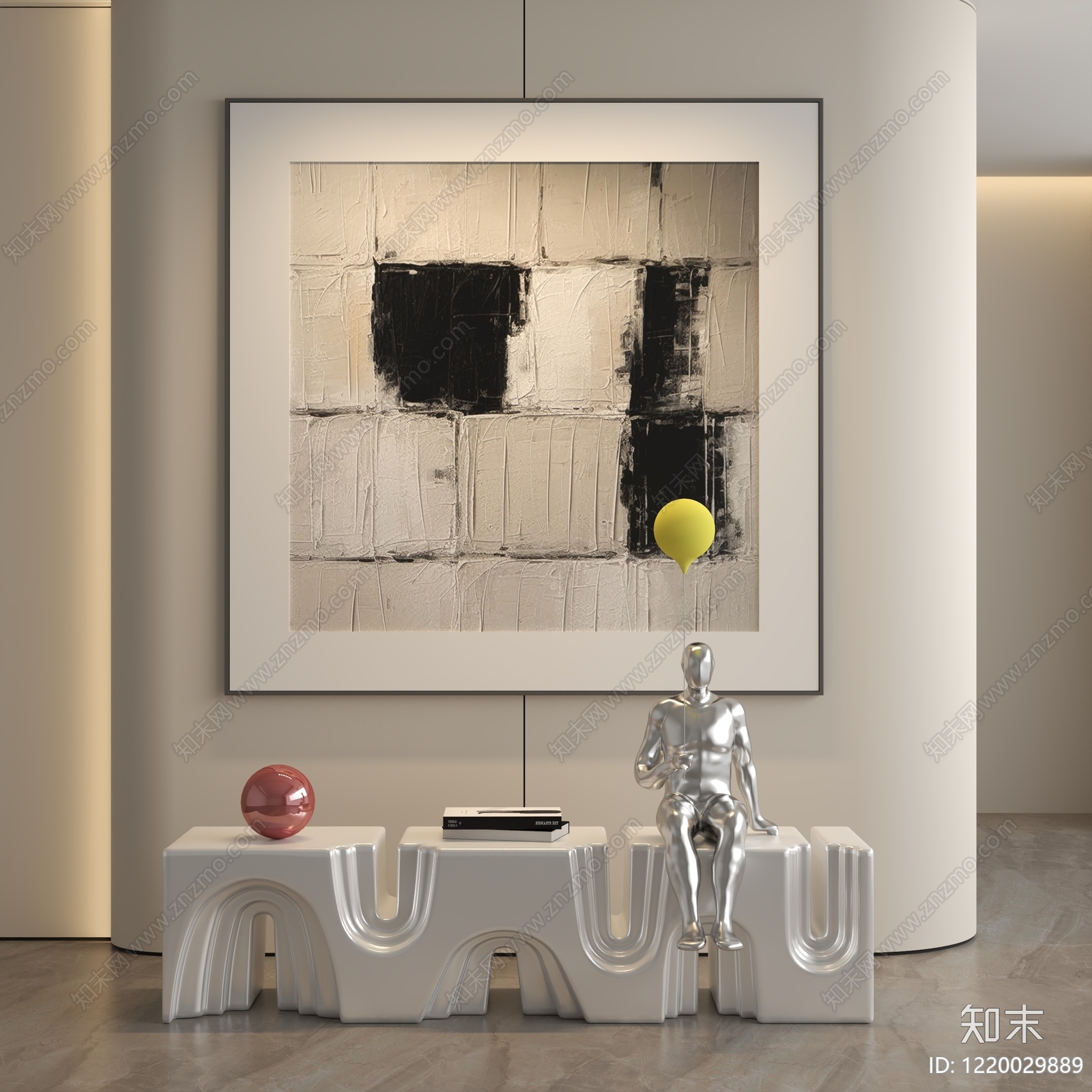 极简挂画3D模型下载【ID:1220029889】