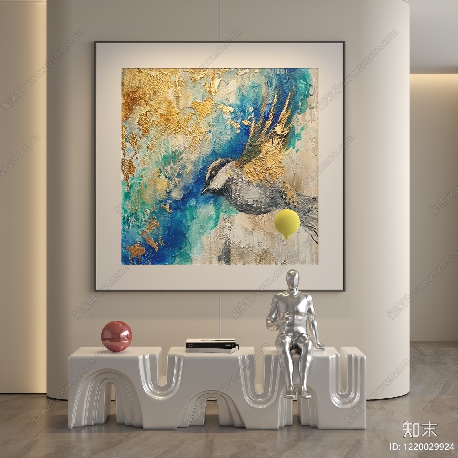 现代简约挂画3D模型下载【ID:1220029924】