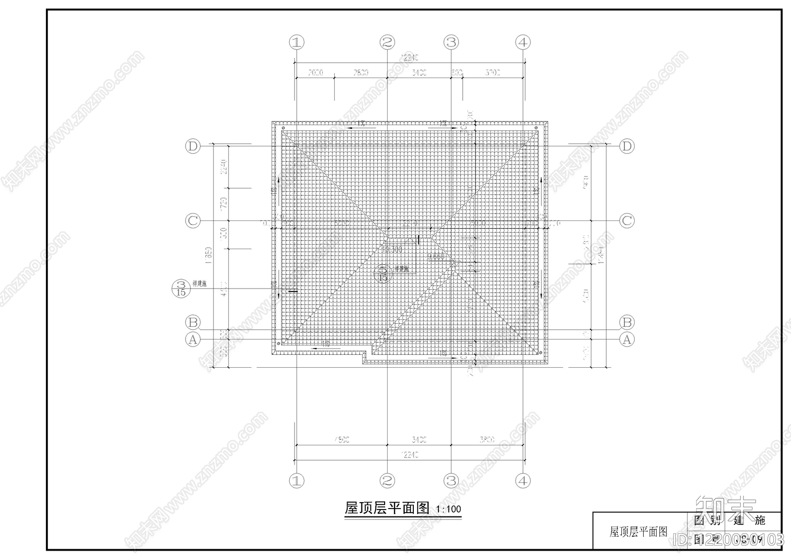 别墅建筑cad施工图下载【ID:1220030103】
