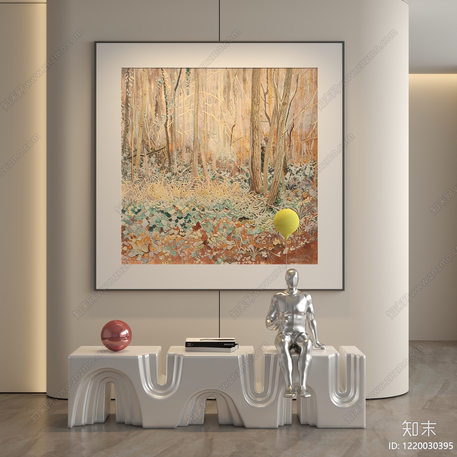 极简挂画3D模型下载【ID:1220030395】