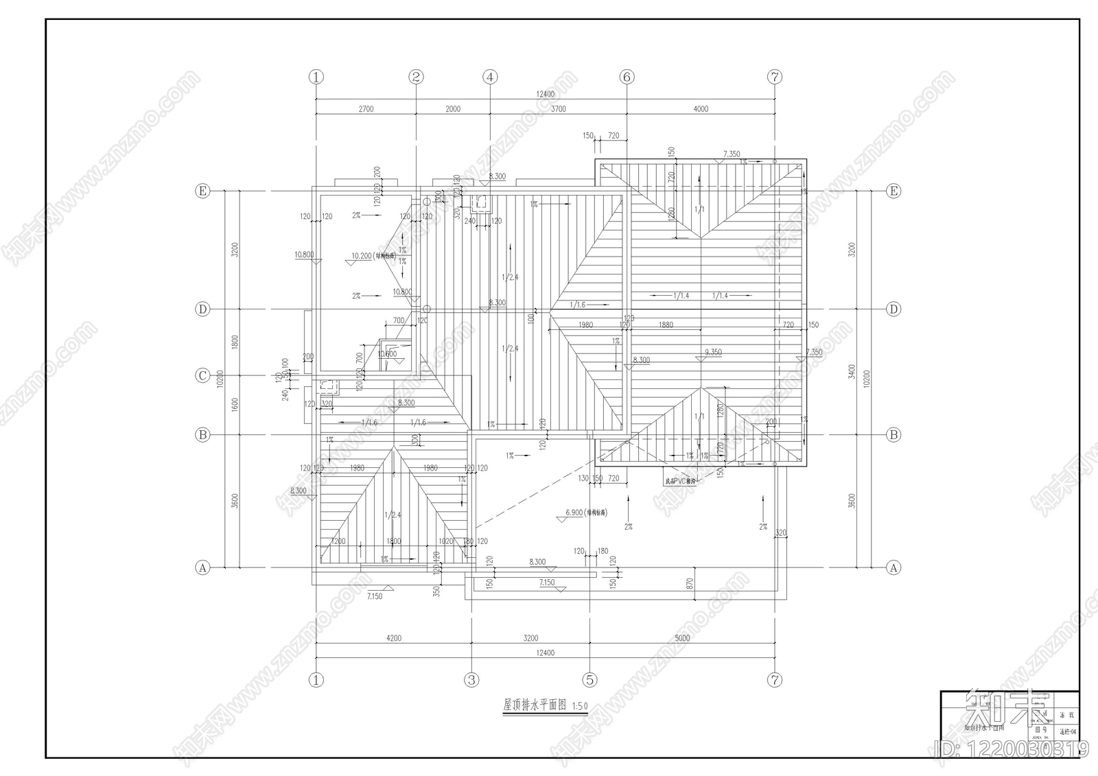 别墅建筑cad施工图下载【ID:1220030319】