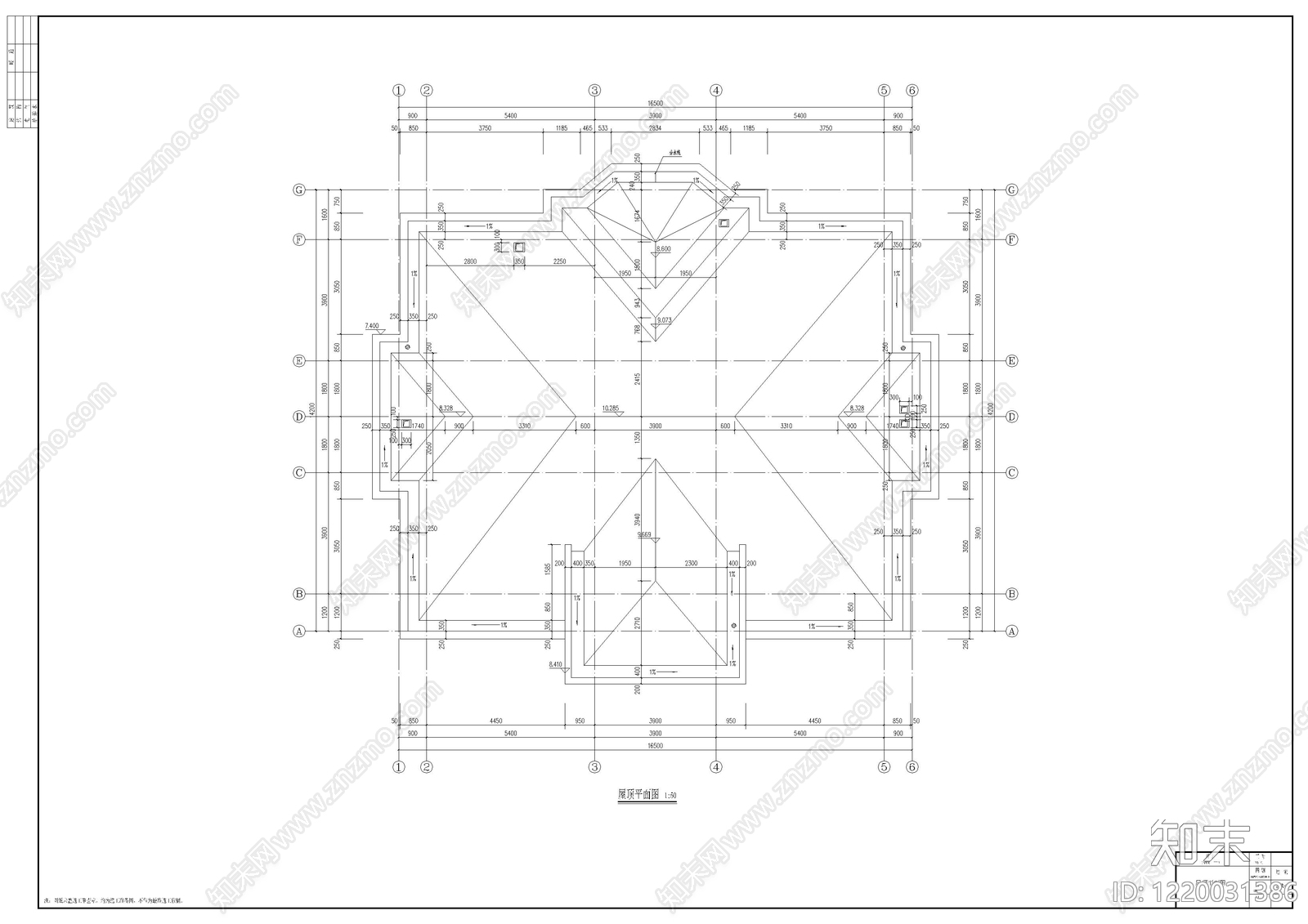别墅建筑cad施工图下载【ID:1220031386】