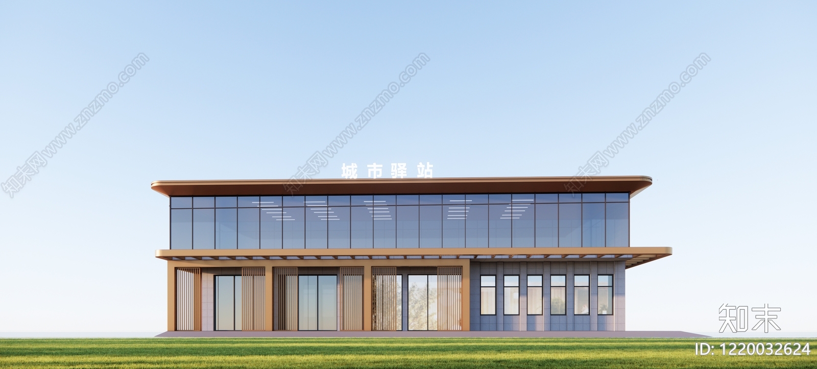 新中式小公建SU模型下载【ID:1220032624】