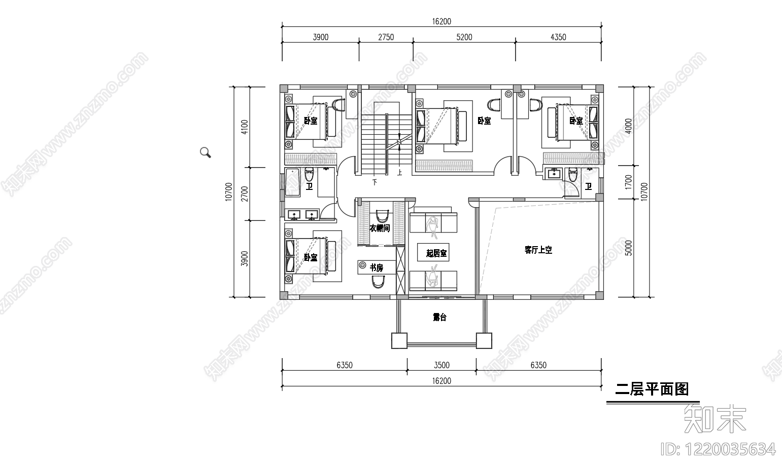 别墅建筑cad施工图下载【ID:1220035634】