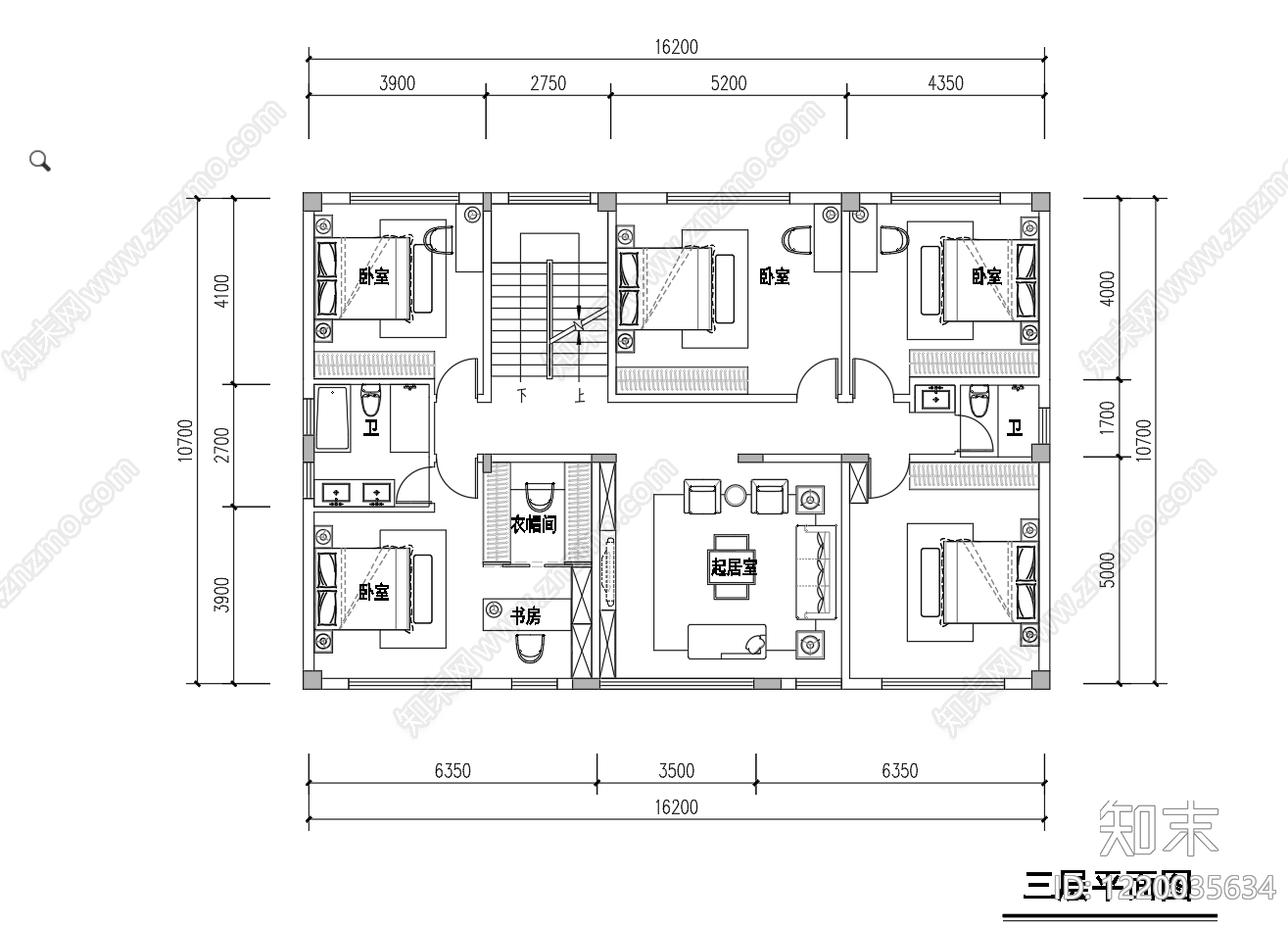 别墅建筑cad施工图下载【ID:1220035634】