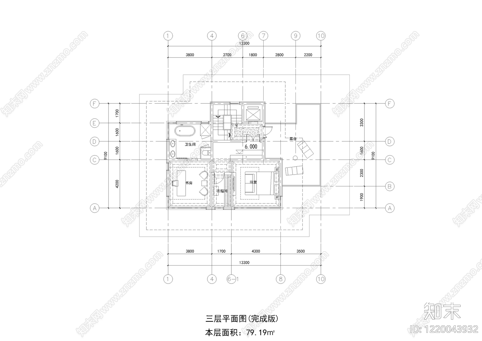 别墅建筑cad施工图下载【ID:1220043932】