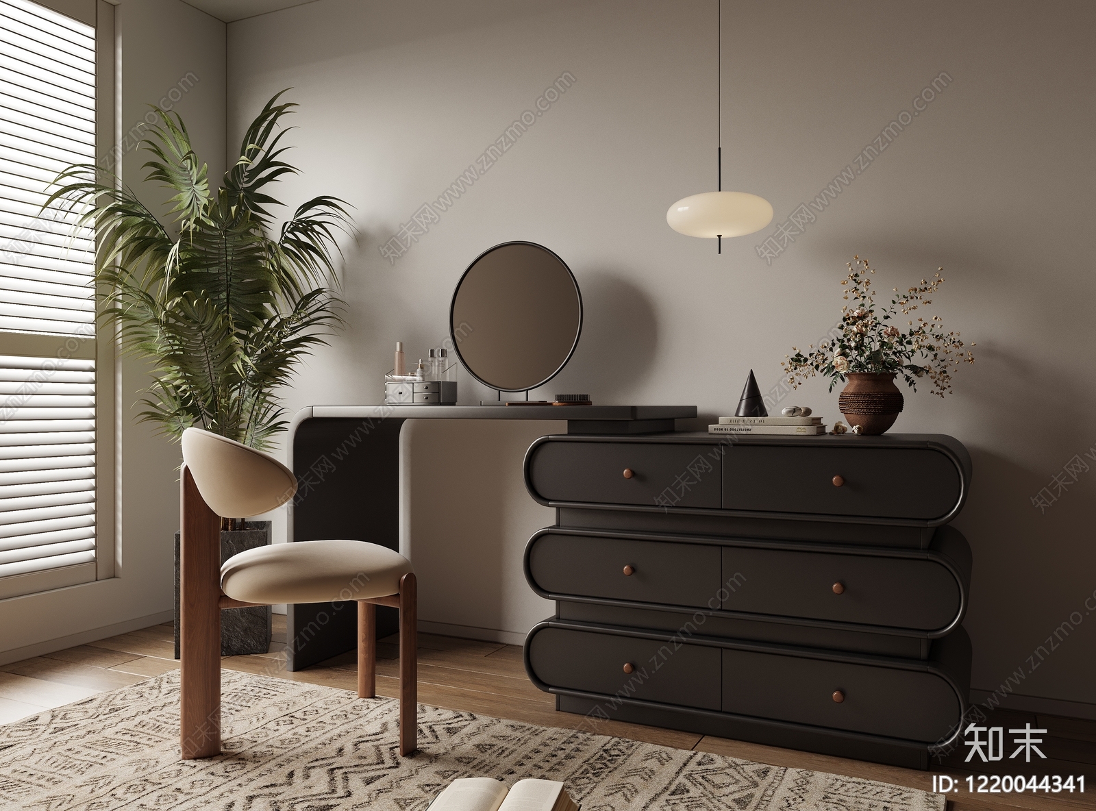中古风梳妆台SU模型下载【ID:1220044341】