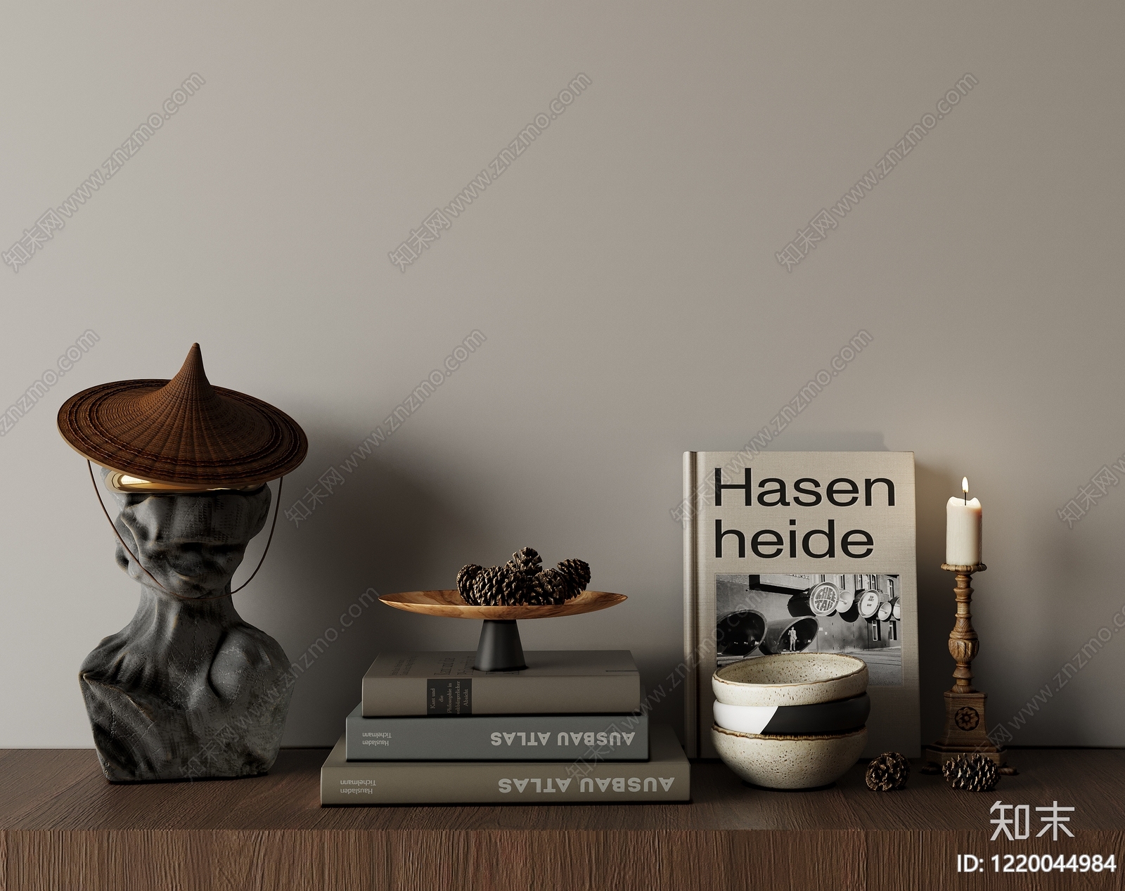 侘寂摆件组合3D模型下载【ID:1220044984】