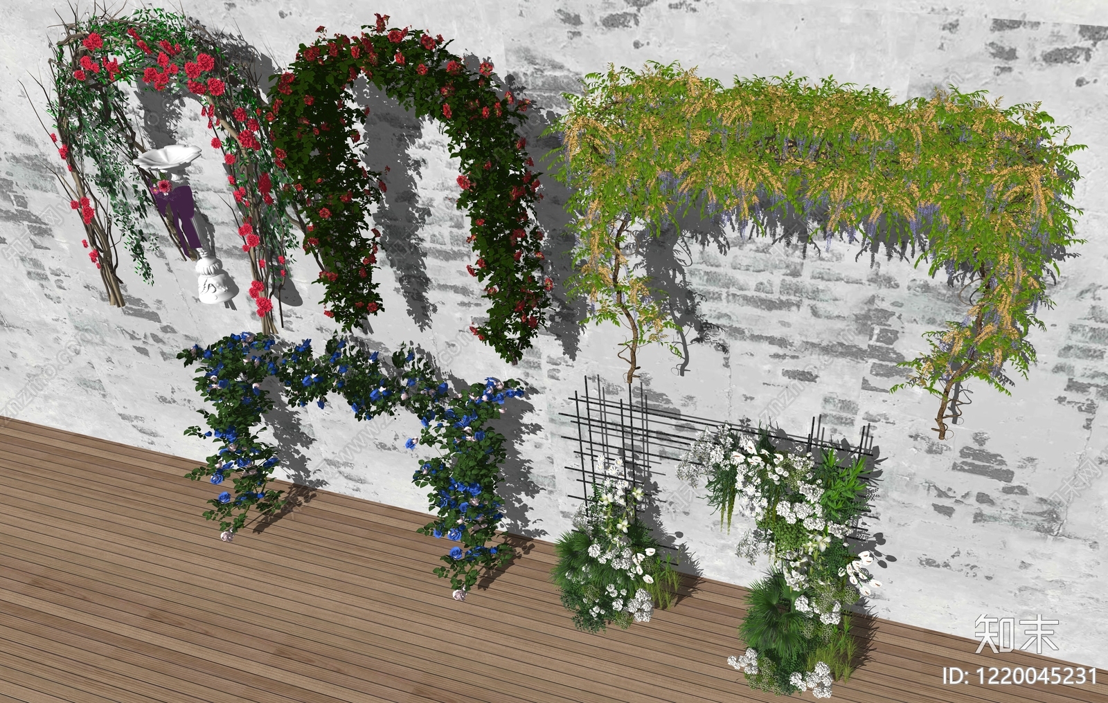 自然野趣风花艺SU模型下载【ID:1220045231】