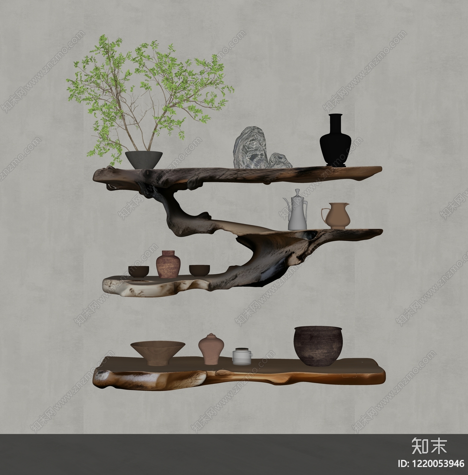 禅意其他架子SU模型下载【ID:1220053946】