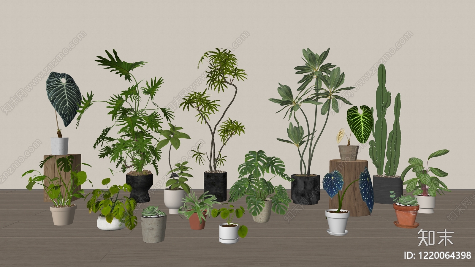北欧植物组合SU模型下载【ID:1220064398】