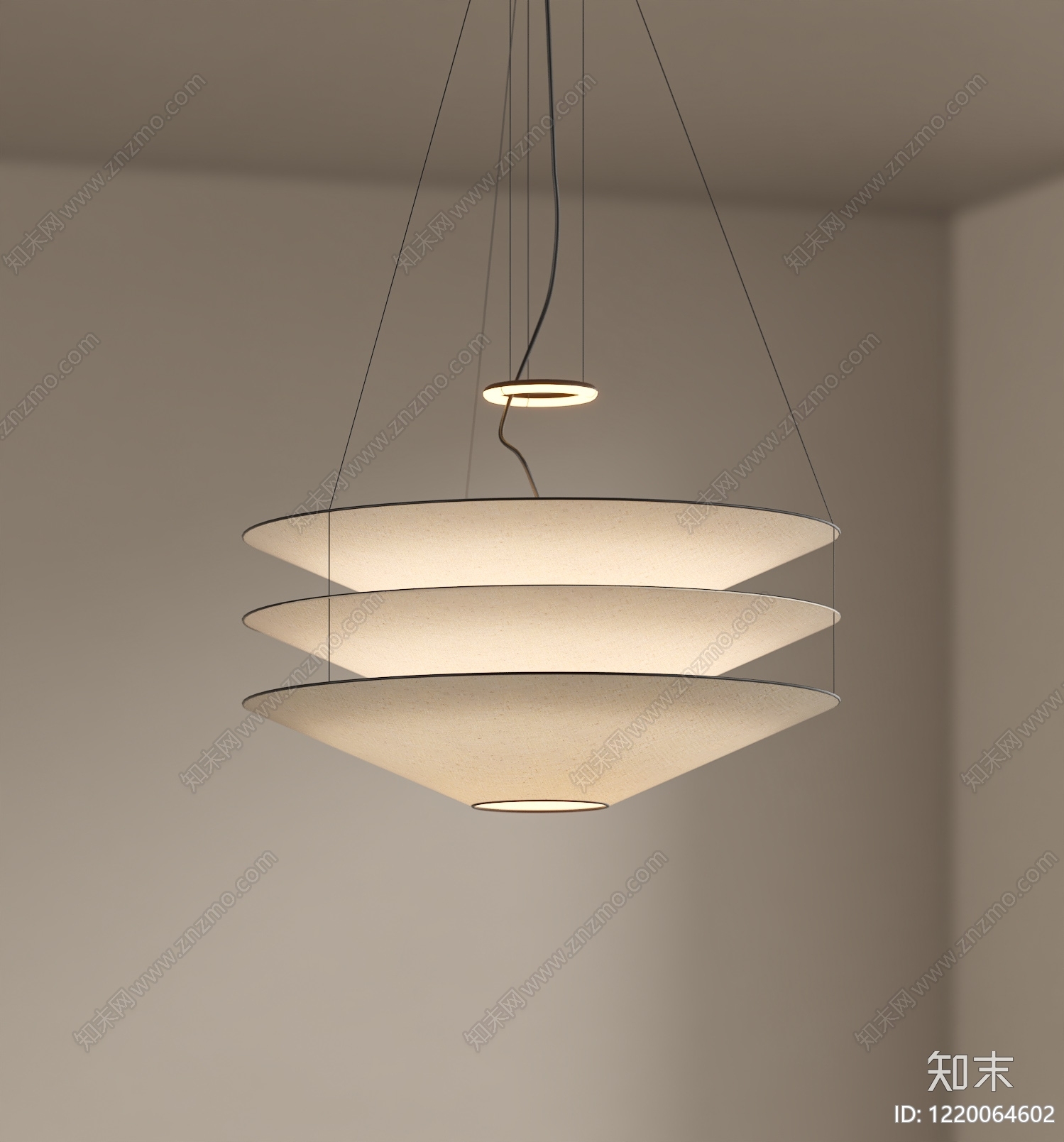 极简艺术吊灯3D模型下载【ID:1220064602】