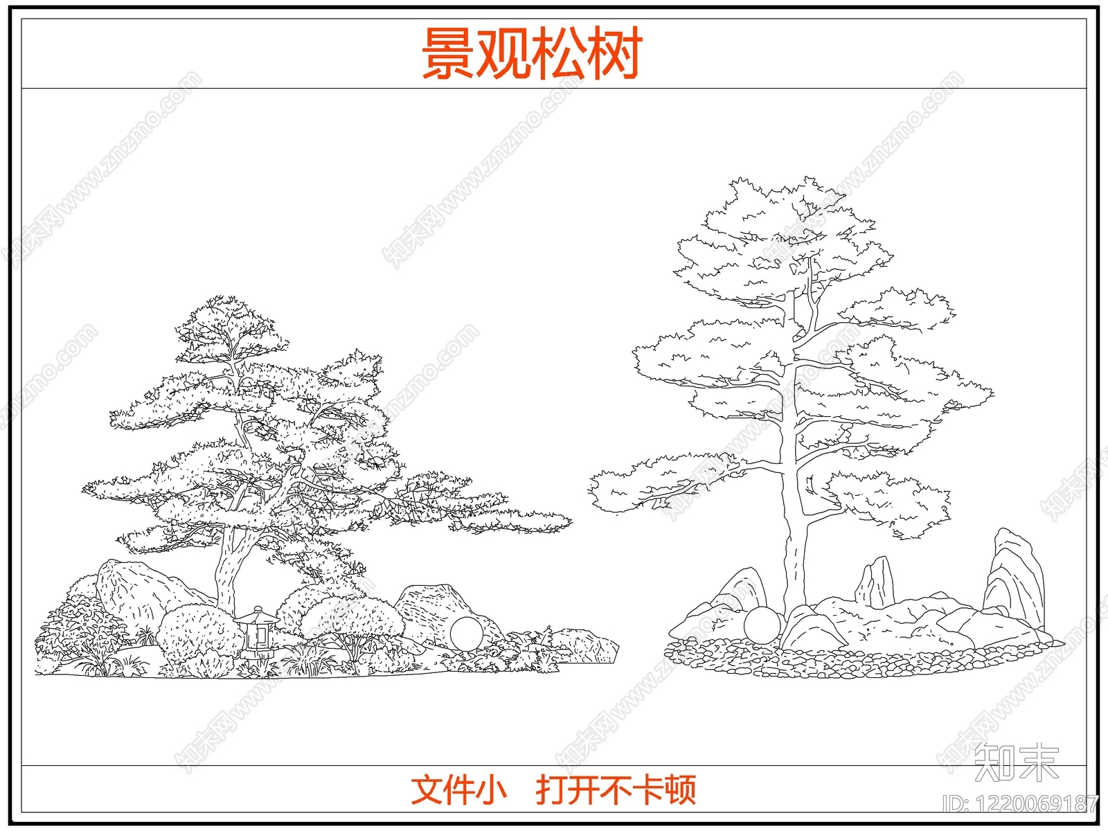 中式乔木种植CAD图纸