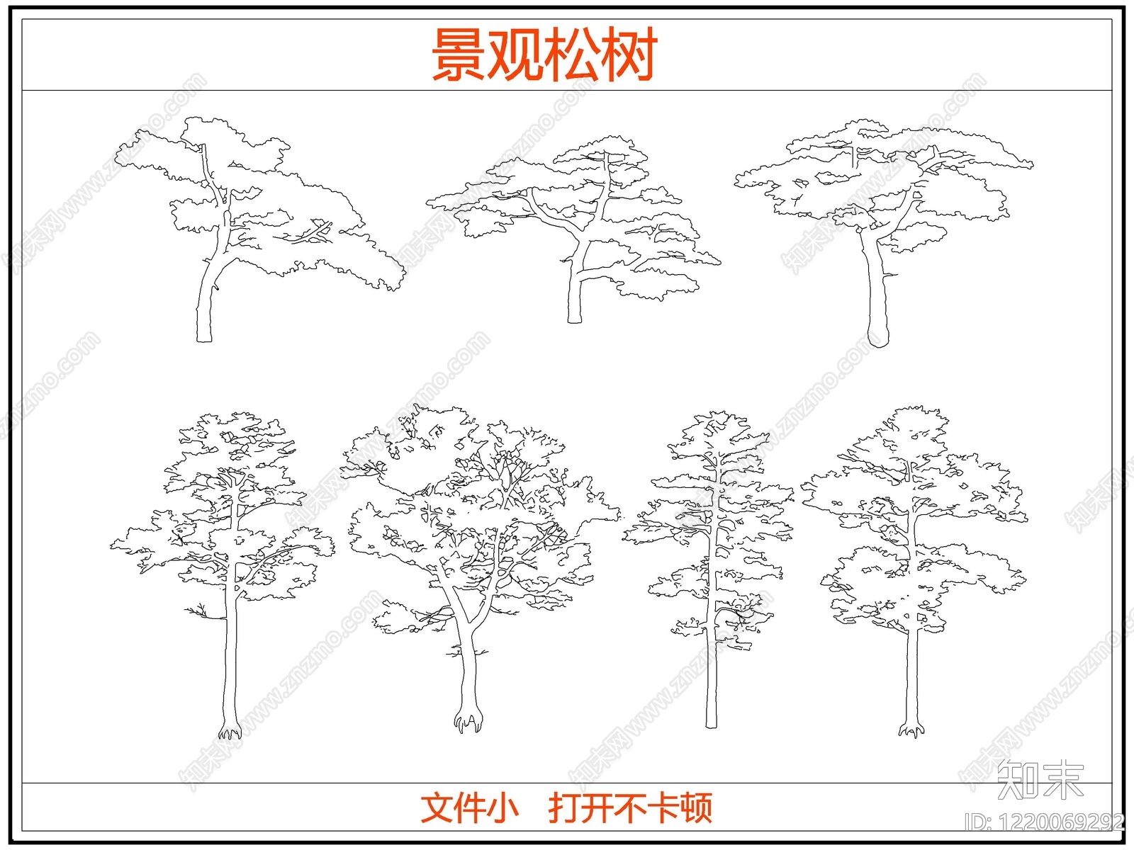 中式乔木种植CAD图纸