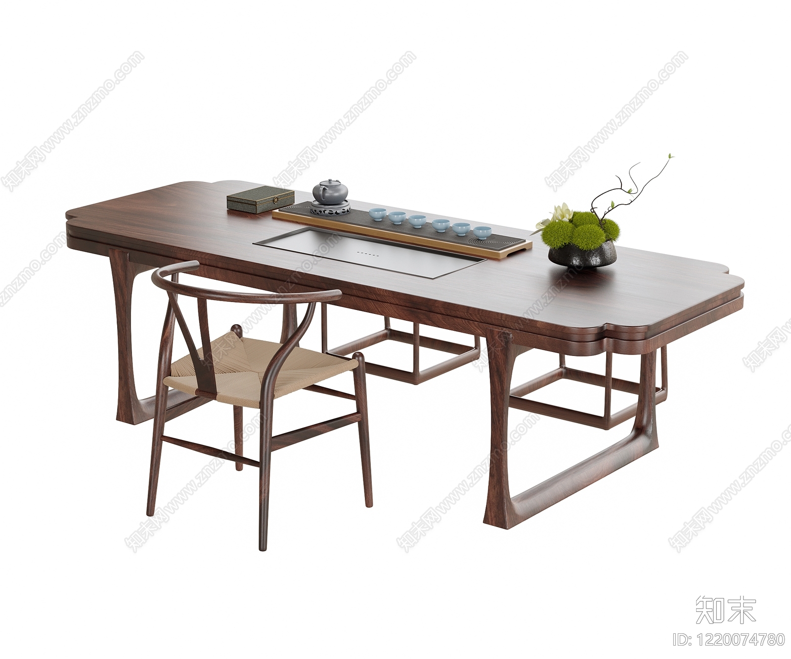 新中式茶桌椅3D模型下载【ID:1220074780】