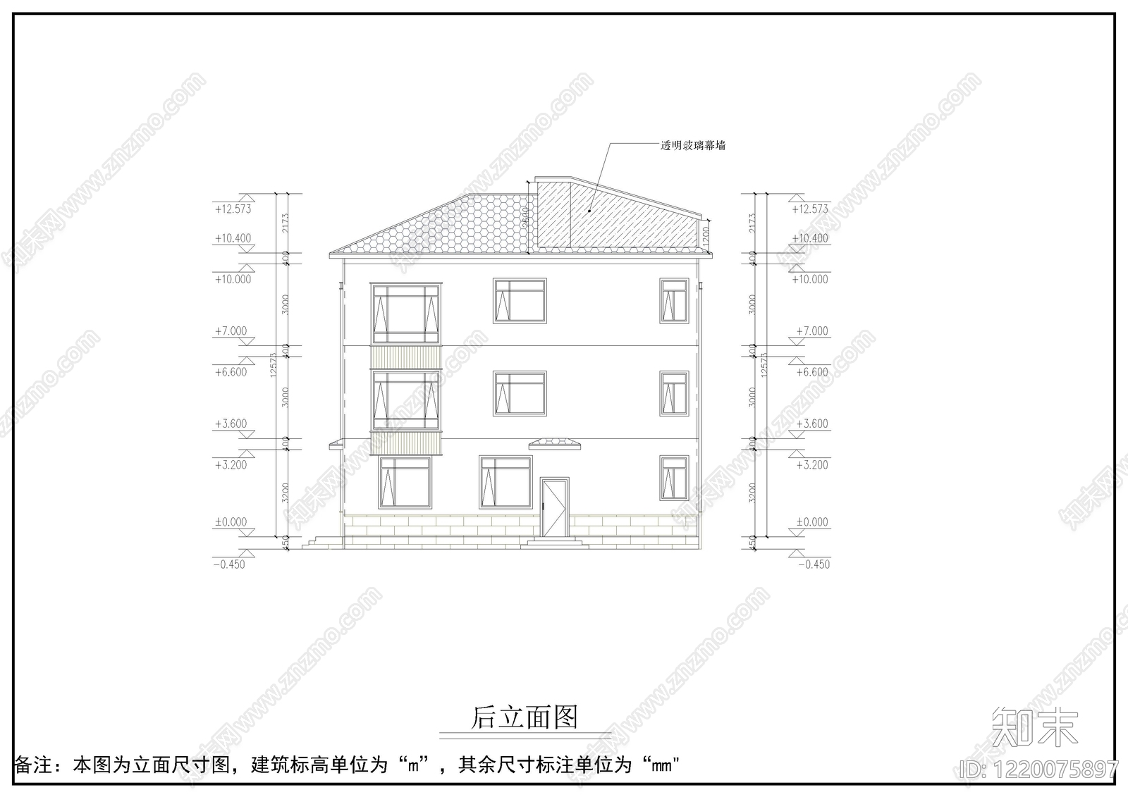 别墅建筑cad施工图下载【ID:1220075897】