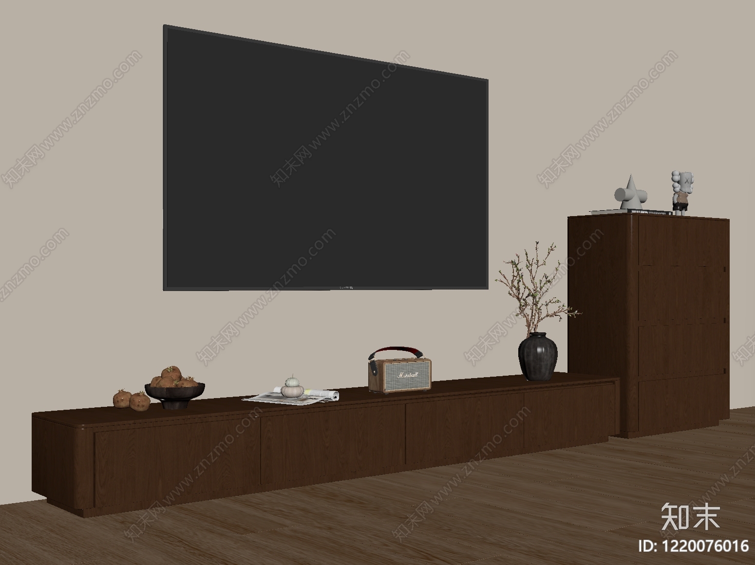 现代简约电视柜SU模型下载【ID:1220076016】