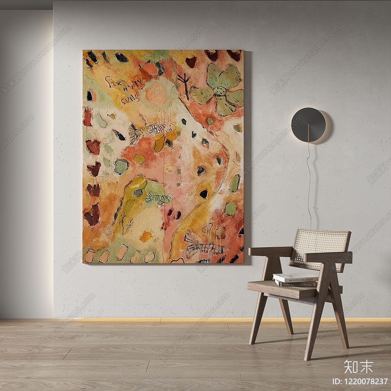 侘寂抽象简约挂画3D模型下载【ID:1220078237】