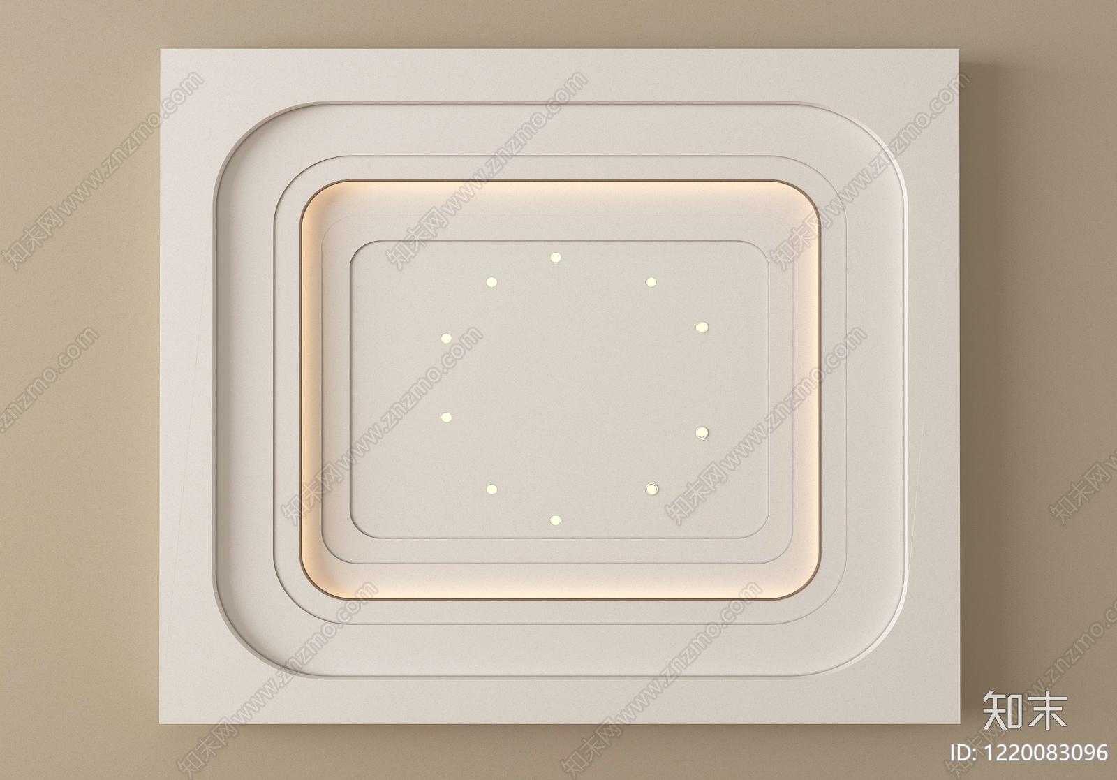 奶油风吊顶3D模型下载【ID:1220083096】