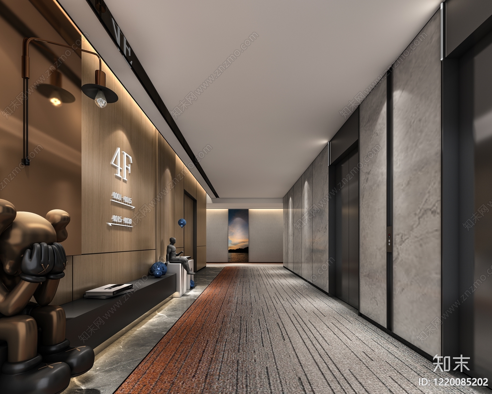 现代简约酒店客房3D模型下载【ID:1220085202】
