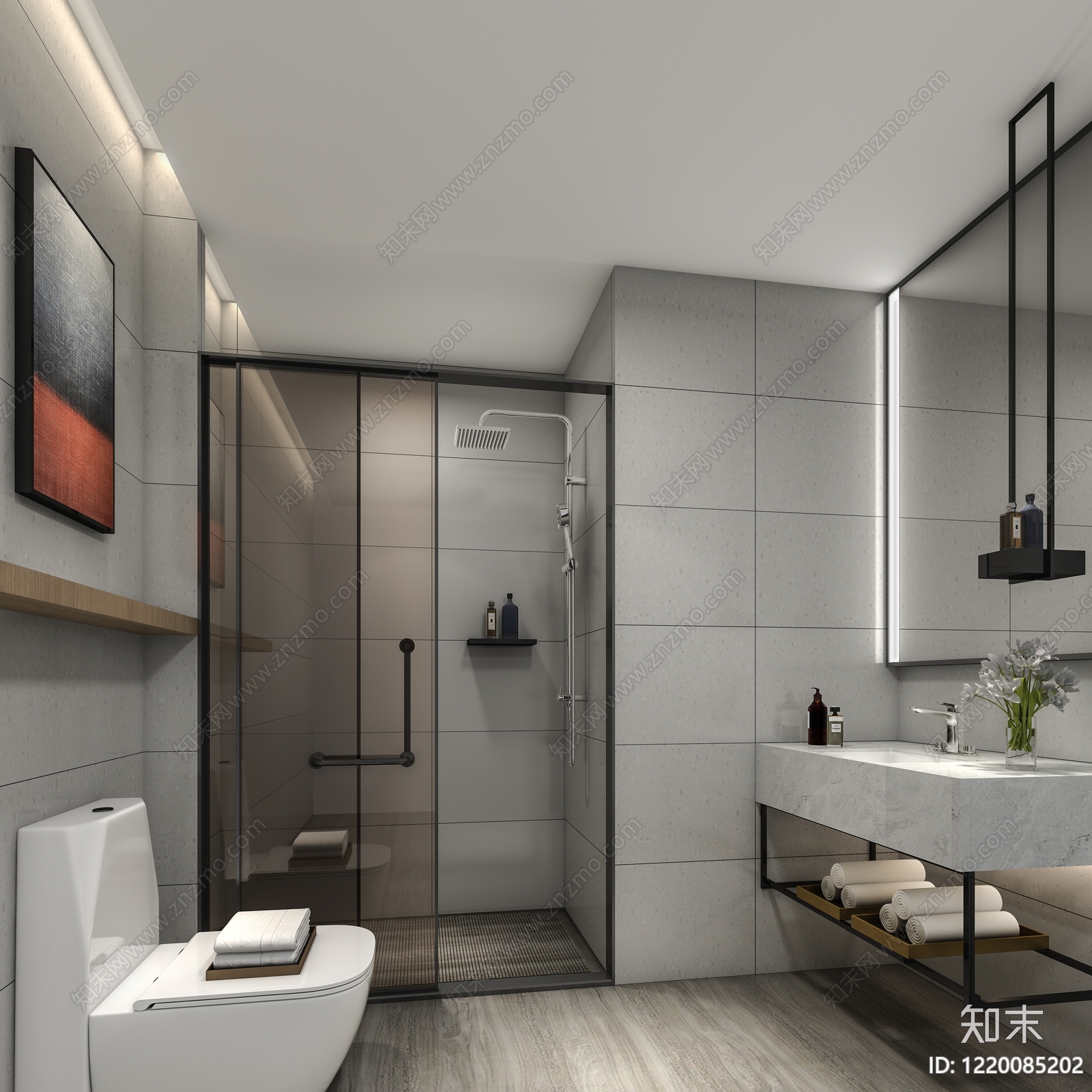 现代简约酒店客房3D模型下载【ID:1220085202】
