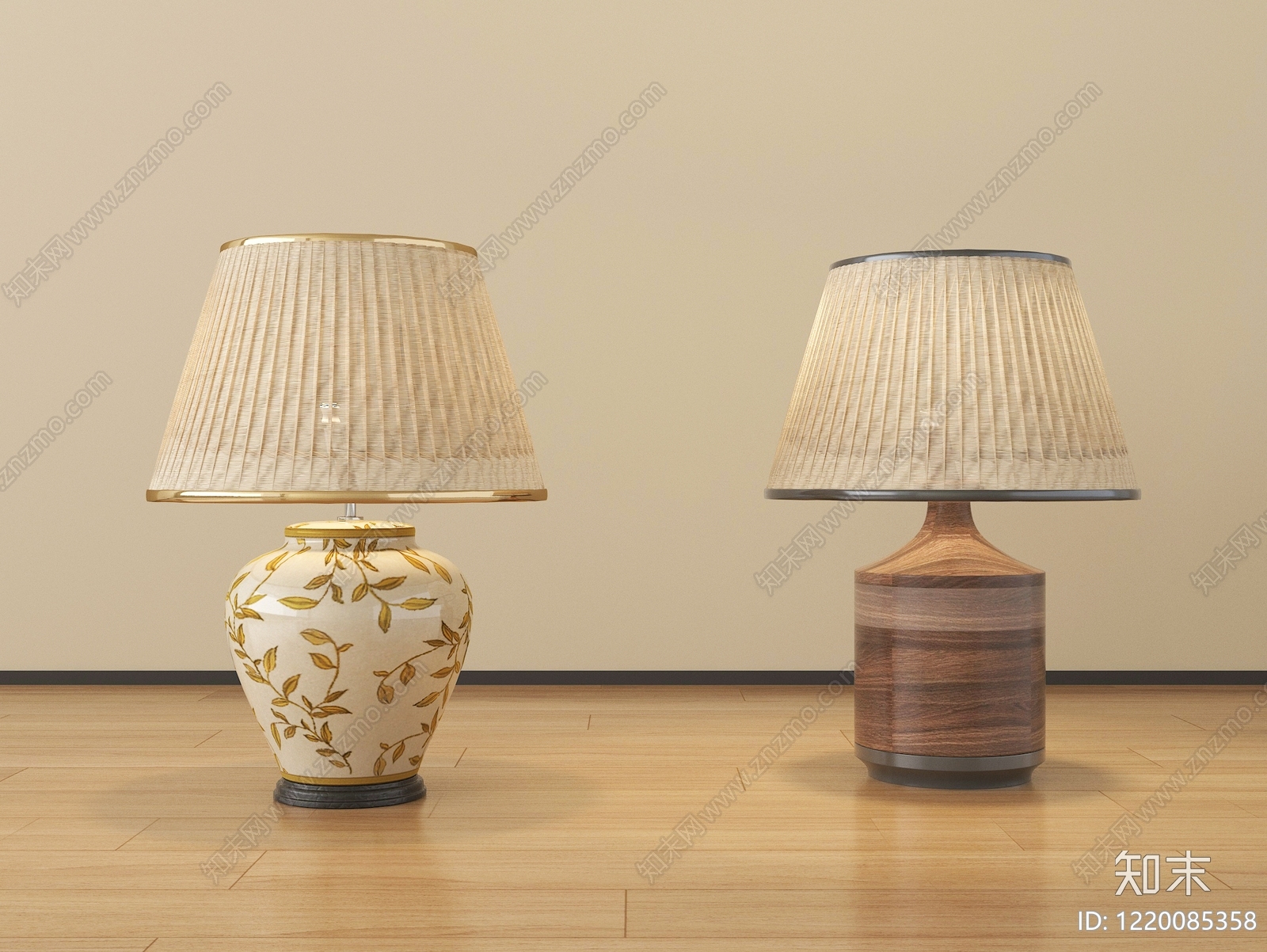 新中式台灯3D模型下载【ID:1220085358】